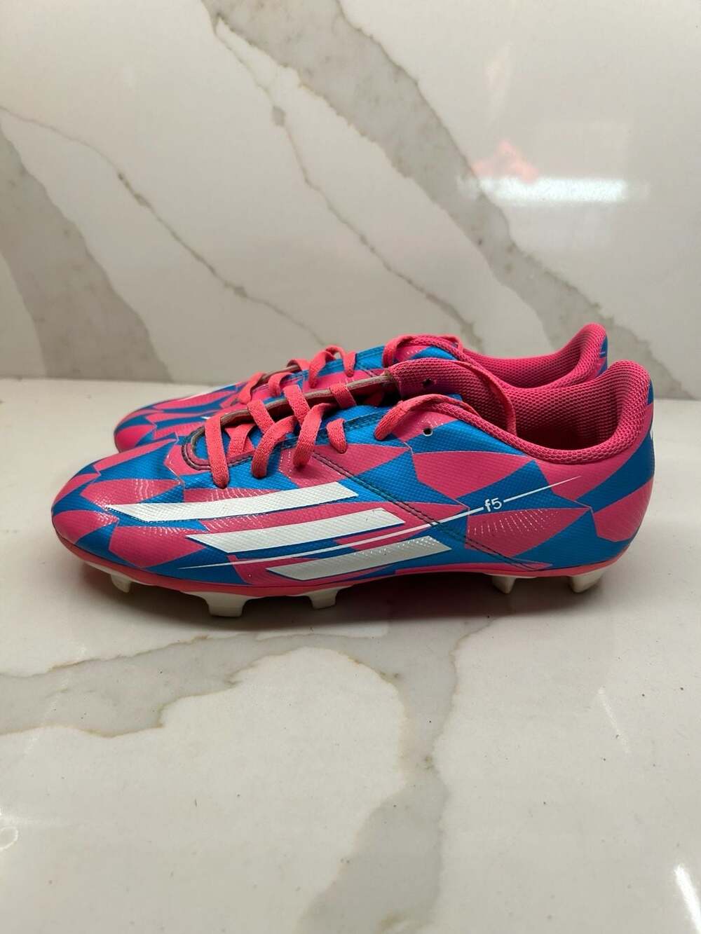 Adidas F5 FG Solar Pink/Solar Blue Soccer Cleats (Size: 6)
